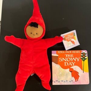 Red Plush Doll and 'The Snowy Day' Book Set